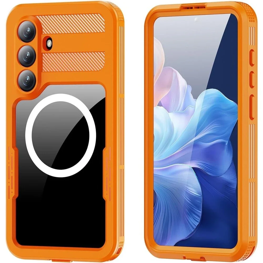 Waterproof Case for Samsung Galaxy S26 Plus MagSafe Rugged Shockproof Orange